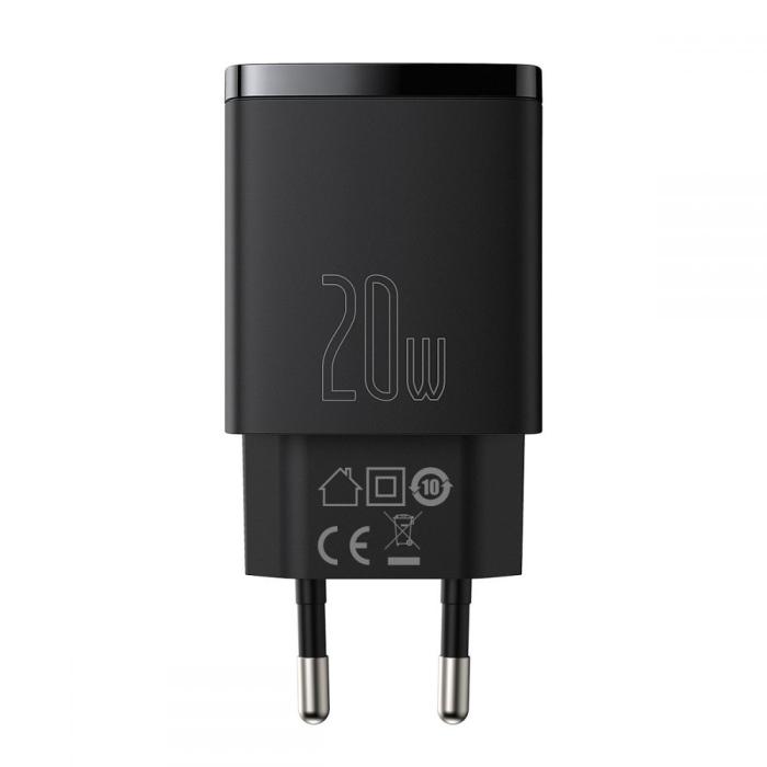 BASEUS - BASEUS - 2-Port Snabbladdare 20W - Svart