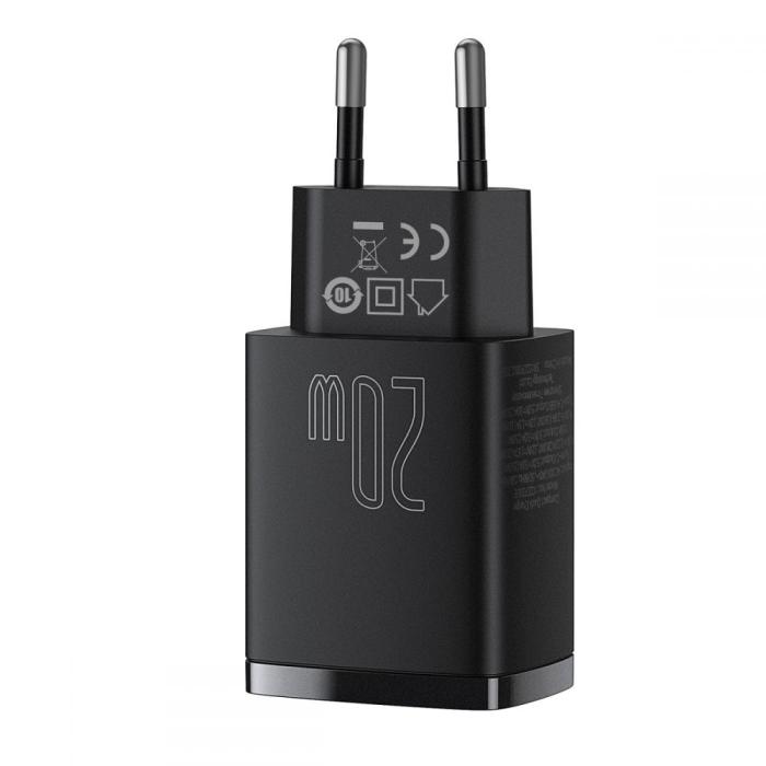 BASEUS - BASEUS - 2-Port Snabbladdare 20W - Svart