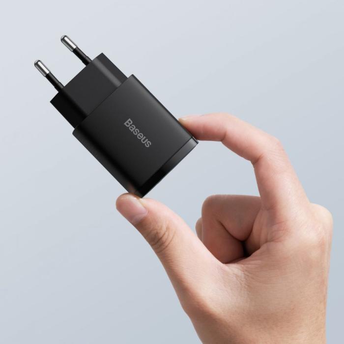 BASEUS - BASEUS - 2-Port Snabbladdare 20W - Svart