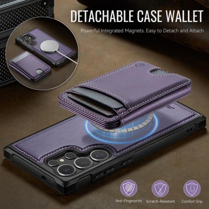 OEM - JEEHOOD Samsung Galaxy S23 Ultra Fodral KonstLäder - Lila