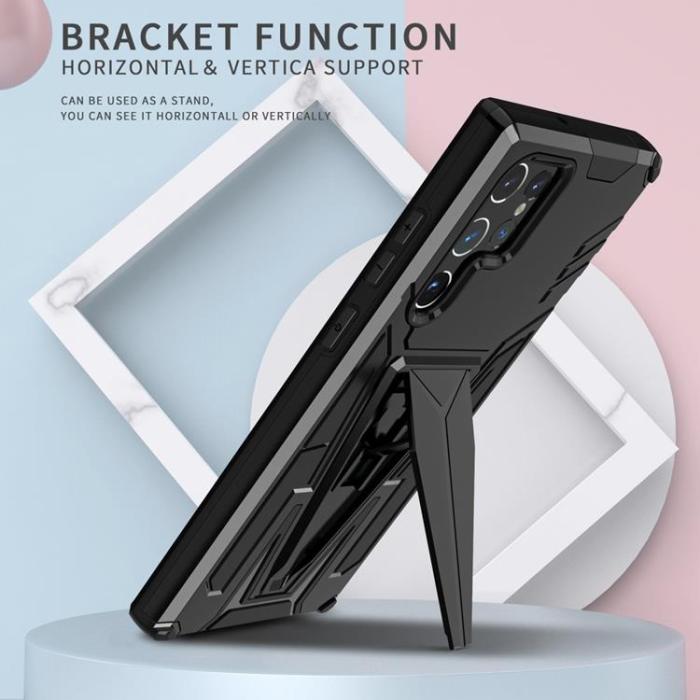 OEM - V-Shaped Kickstand Skal Galaxy S22 Plus - Svart