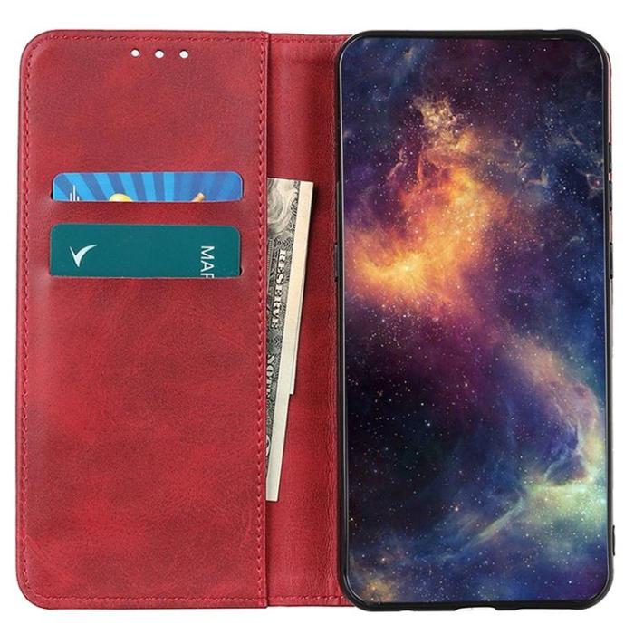 A-One Brand - Nothing Phone 1 Plånboksfodral Magnetic Äkta Läder - Röd
