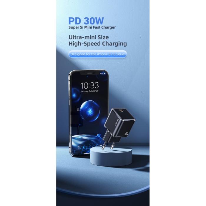 Dux Ducis - USAMS 30W USB-C Väggladdare US-CC148 Super Si - Vit