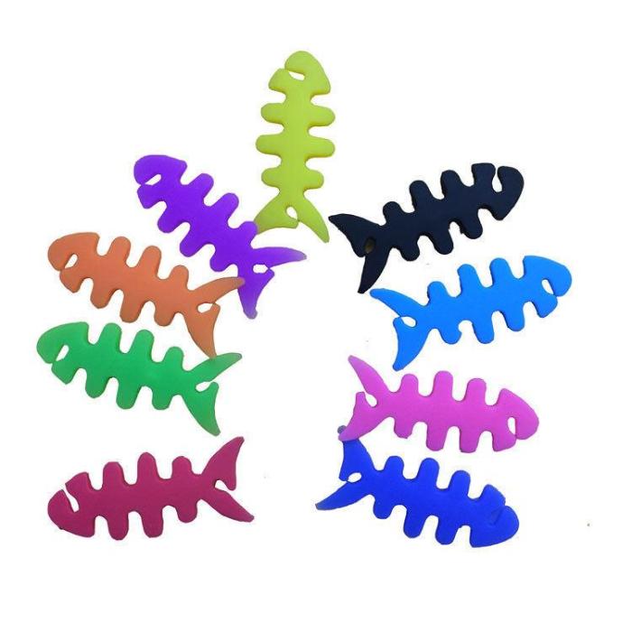 OEM - Kabelhållare för Hörlurar Fish-shaped - Svart