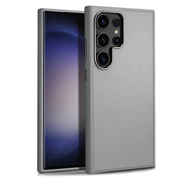 OEM - Galaxy S24 Ultra Mobilskal Läder Shockproof Silikon - Grå