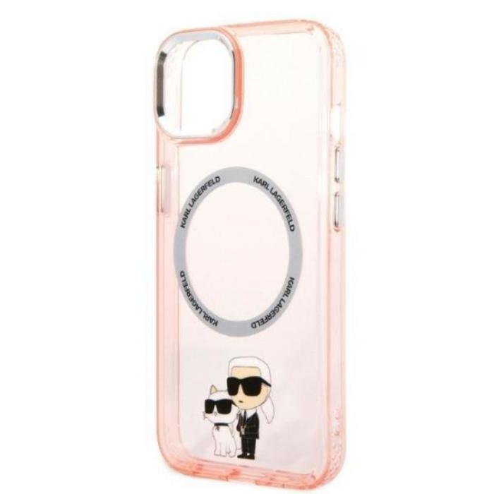 KARL LAGERFELD - Karl Lagerfeld iPhone 14 Skal Magsafe Iconic Karl & Choupette - Rosa