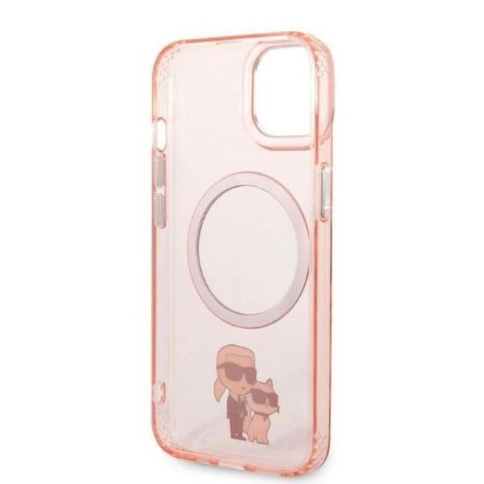 KARL LAGERFELD - Karl Lagerfeld iPhone 14 Skal Magsafe Iconic Karl & Choupette - Rosa