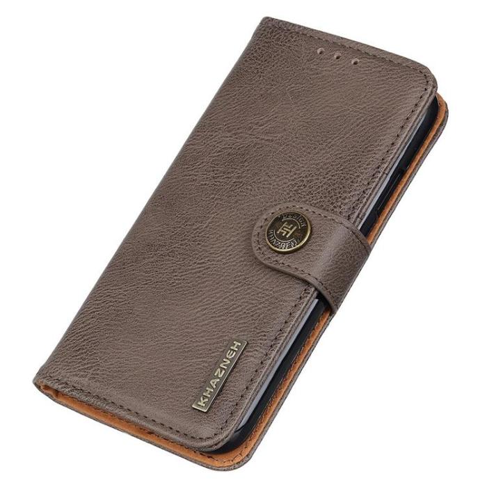KHAZNEH - KHAZNEH OnePlus 10T 5G Plånboksfodral PU Läder - Grå
