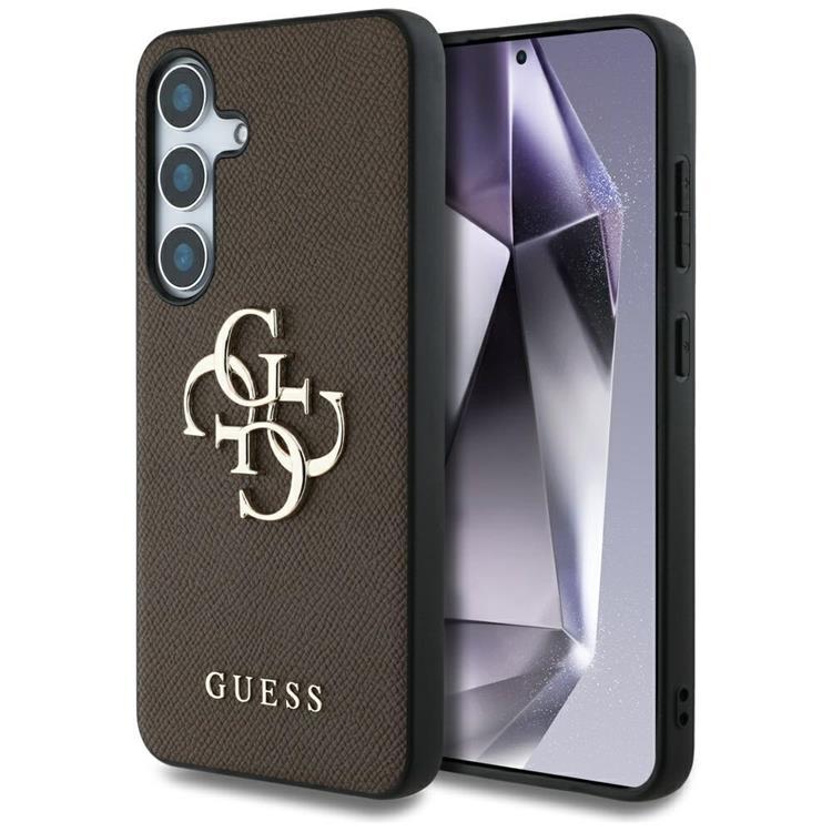 Guess Mobilskal till Galaxy S25 Plus Grained Big 4G Logo Small Classic - Brun | 2353 | AlltMobil