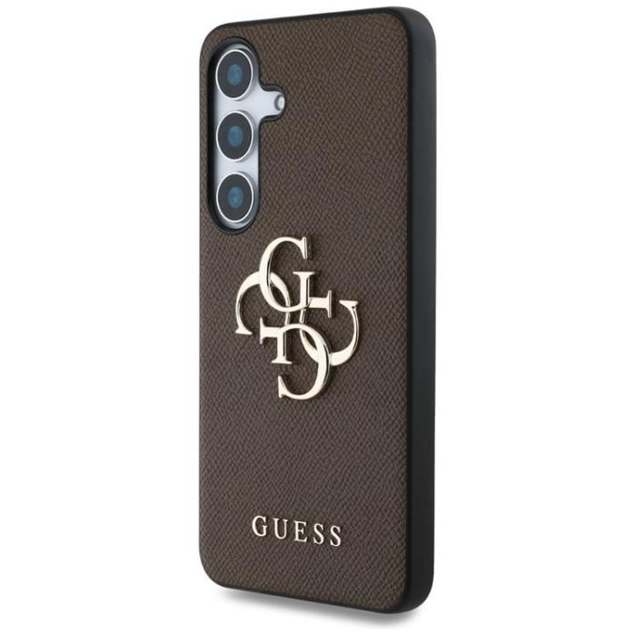 Guess - Guess Galaxy S25 Plus Mobilskal Grained Big 4G Logo Small Classic - Brun