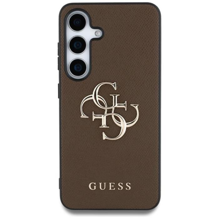 Guess - Guess Galaxy S25 Plus Mobilskal Grained Big 4G Logo Small Classic - Brun
