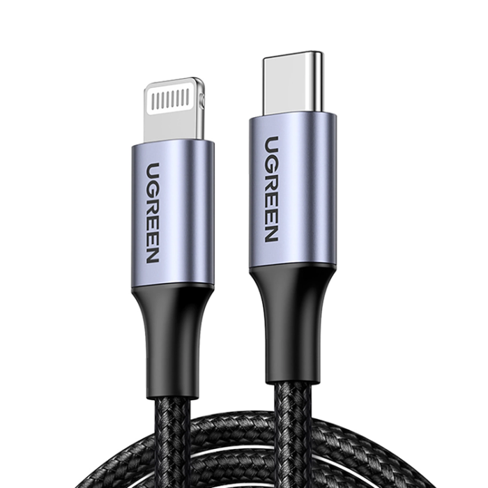 Ugreen - Ugreen Lightning Till USB-C 2.0 1m MFi Kabel - Grå