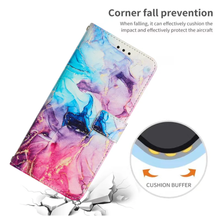 A-One Brand - Sony Xperia 10 VII Plånboksfodral Marble Pattern - Rosa / Lila