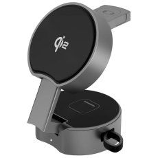 A-One Brand - B30 3-in-1 Foldable Magnetisk Tr&aring;dl&ouml;s Laddare Qi2 15W med Kabel 80cm