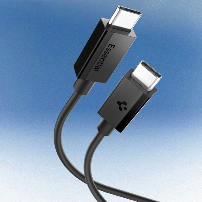 Spigen - Tech-Protect USB-C till USB-C kabel Essential 1m - Svart