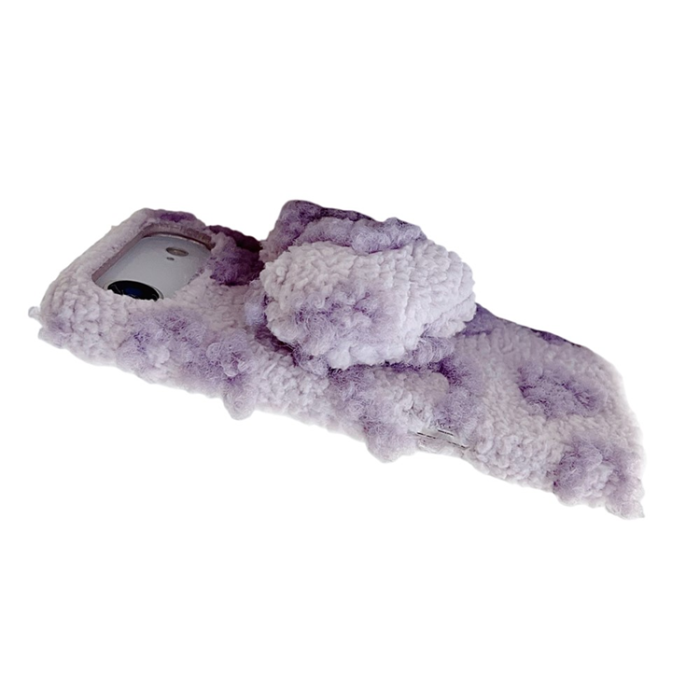 A-One Brand - iPhone Air Mobilskal 3D Heart Plush TPU Winter Warm Soft - Brun