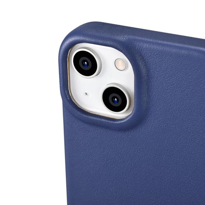 ICARER - iCarer iPhone 14 Plus Plånboksfodral Magsafe CE Läder - Blå
