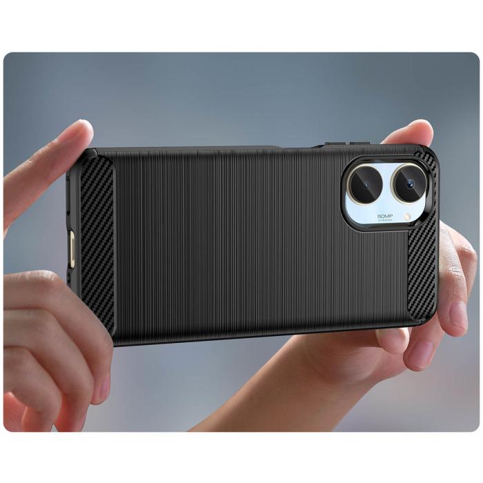 OEM - Realme 10 Skal Silicone Carbon - Svart