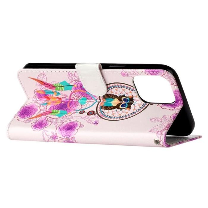 OEM - iPhone 14 Pro Plånboksfodral Folio Flip - Owl Chime