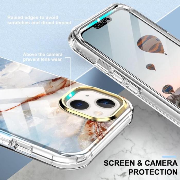 OEM - iPhone 14 Plus Skal 360 Marble - Brun L07