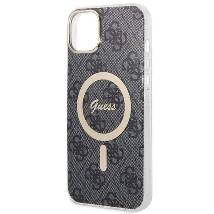 Guess - GUESS iPhone 14 Magsafe Skal Print + Trådlös Laddare - Svart