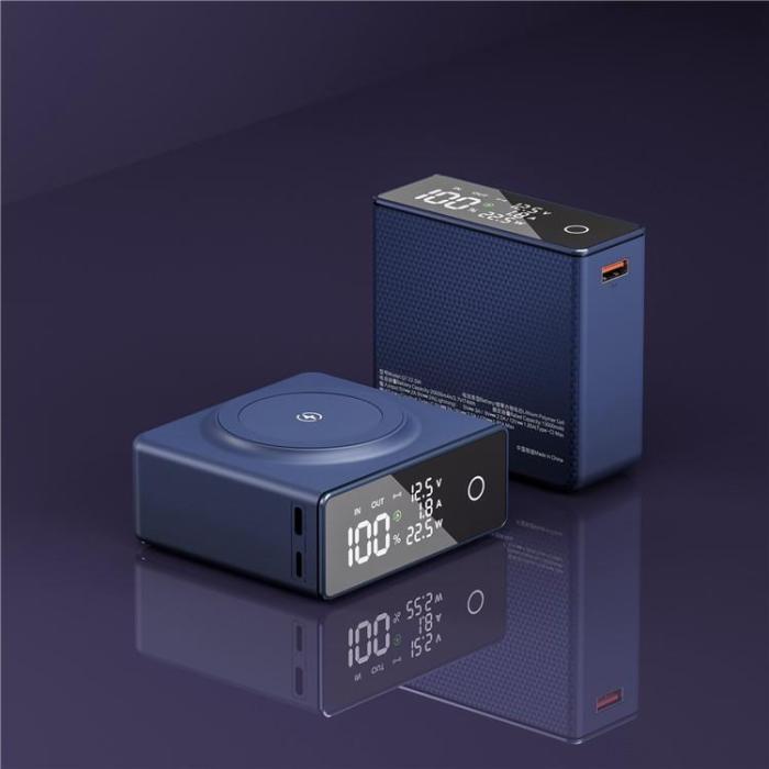 A-One Brand - Magsafe Powerbank 20000mAh Q7 15W Magnetic Trådlös - Blå