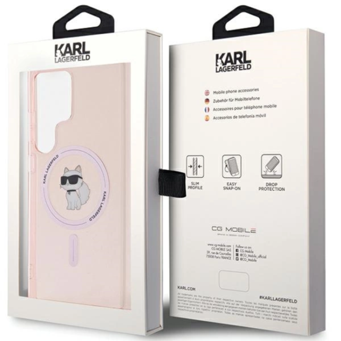 KARL LAGERFELD - Karl Lagerfeld Galaxy S24 Ultra Mobilskal Magsafe IML Choupette - Rosa