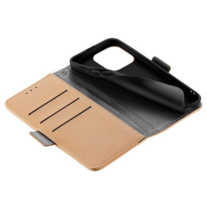 OEM - iPhone 14 Pro Max Plånboksfodral Flower Decor Magnetic - Khaki