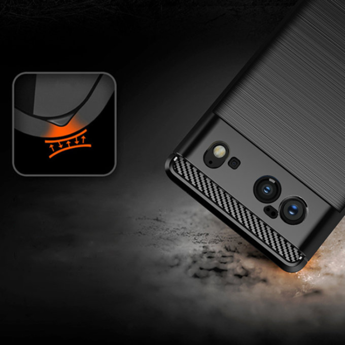 UTGATT1 - Google Pixel 6 Mobilskal Carbon Flexible - Svart