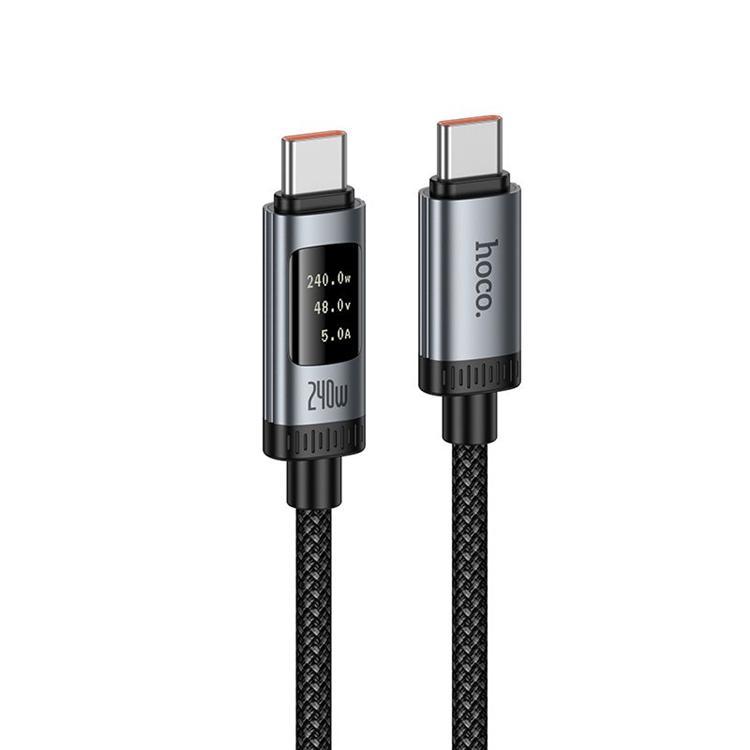 HOCO USB-C till USB-C 240W Kabel 6A 1.2m med Display U148 - Svart