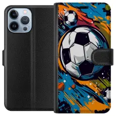 Gustaf - Pl&aring;nboksfodral till Apple iPhone 13 Pro Max med Fotbollar