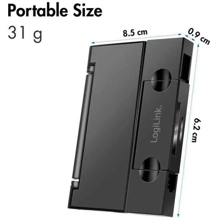 LogiLink - Logilink Minneskortsläsare USB-C Med USB-A MicroSDoch SD-kord
