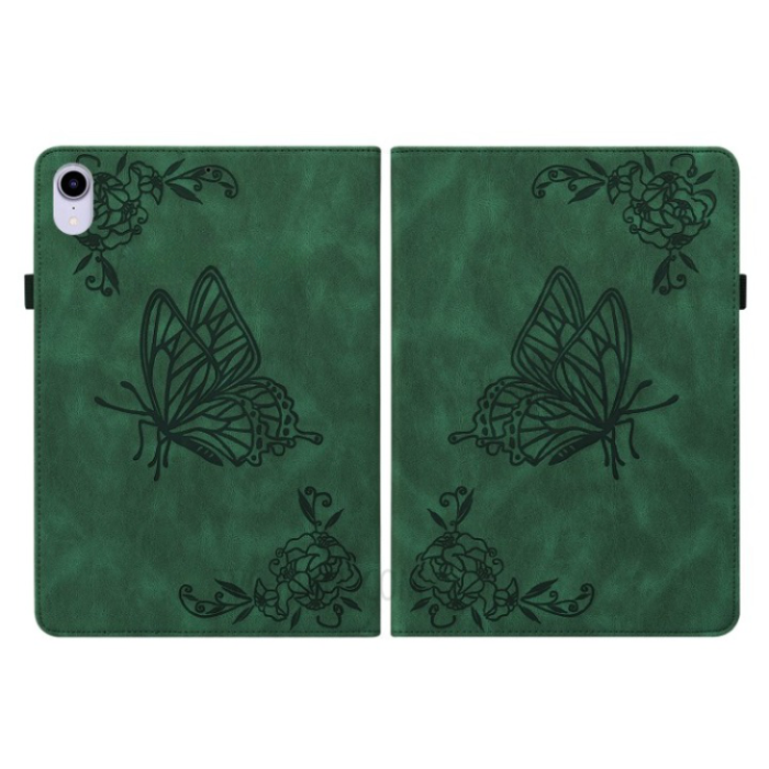OEM - iPad mini 6 (2021) Fodral Imprinted Butterfly Flower - Grön