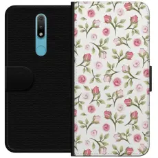 Gustaf - Pl&aring;nboksfodral till Nokia 2.4 med Blommigt