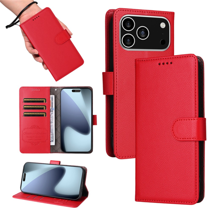 A-One Brand - iPhone 17 Pro Plånboksfodral RFID Blocking med Handledsrem