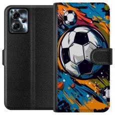 iSecrets - Pl&aring;nboksfodral till Motorola Moto G13 med Fotbollar