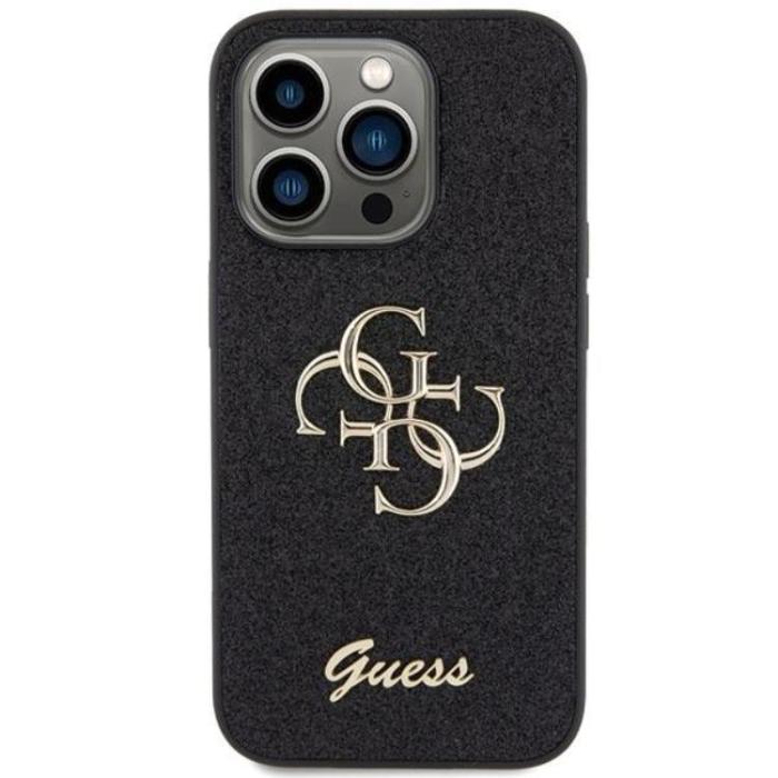 Guess - Guess iPhone 15 Pro Mobilskal Glitter Script Big - Svart