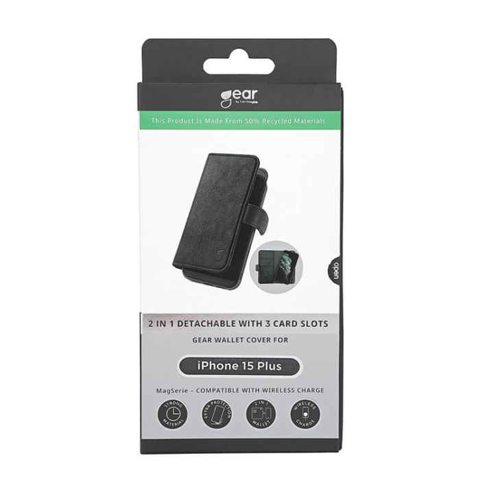 GEAR - Gear iPhone 15 Plus Plånboksfodral Magsafe - Svart
