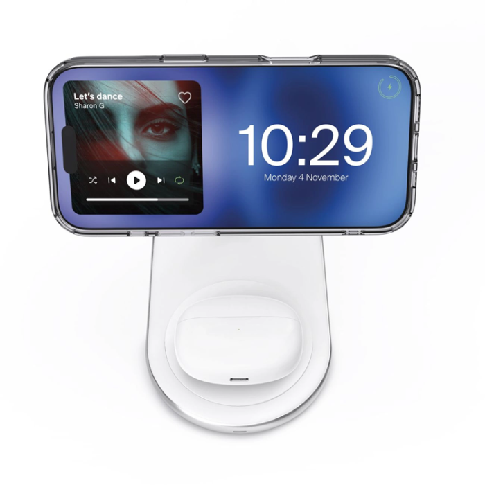 Puro - Puro 2in1 MagSafe Trådlös Laddare iPhone, AirPods - Vit
