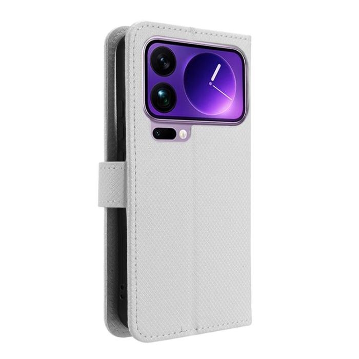 A-One Brand - Xiaomi 17 Pro Plånboksfodral Diamond Texture Med Rem - Vit