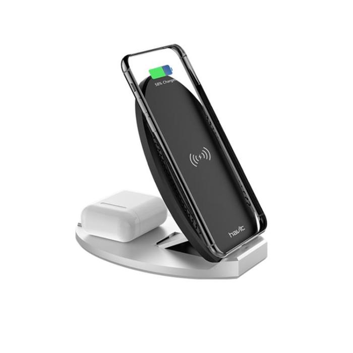 Havit - Havit 2-in-1 Trådlös Laddare 10W W3005 - Svart