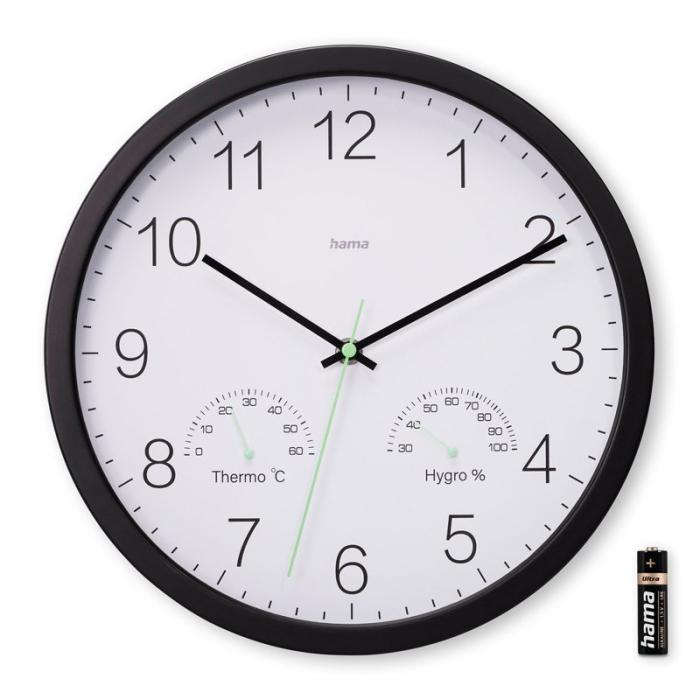 Hama - HAMA Väggklocka Santorini Svart Diameter 30 Cm
