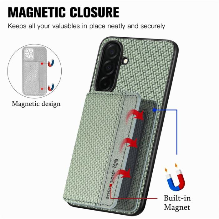 OEM - Mobilfodral för Samsung Galaxy S26 Konstläder RFID - Grön