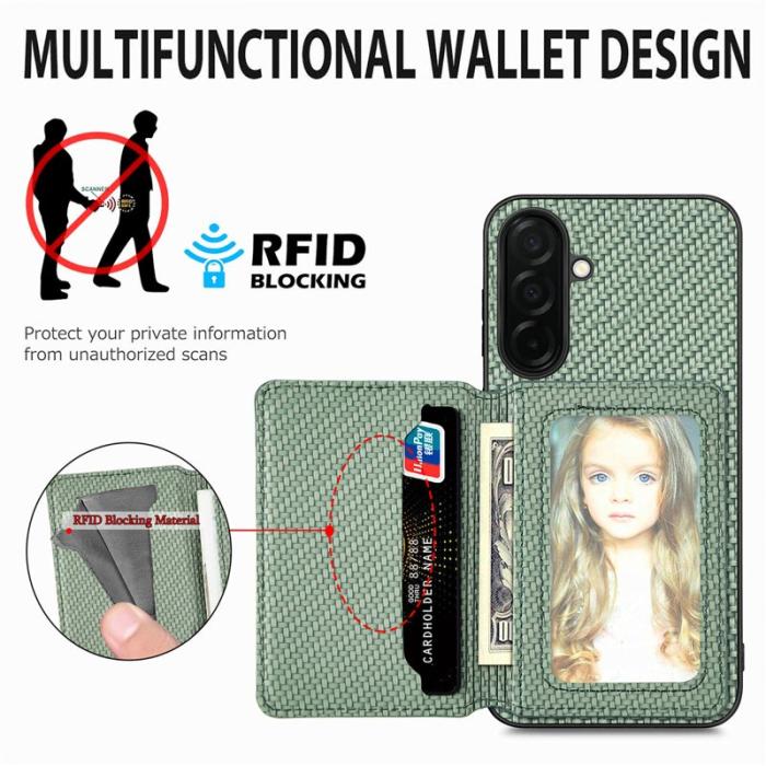 OEM - Mobilfodral för Samsung Galaxy S26 Konstläder RFID - Grön