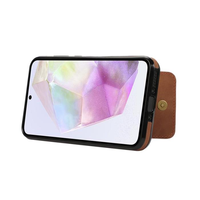 OEM - Mobilfodral för Samsung Galaxy S26 Konstläder + TPU Kickstand - Brun