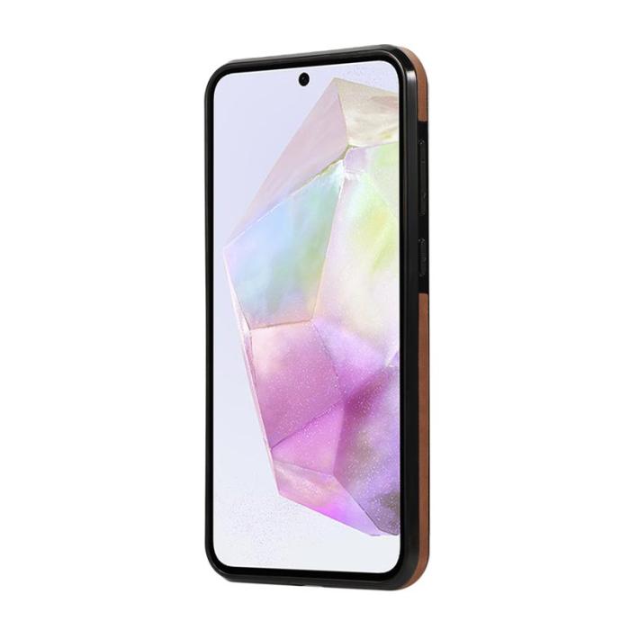 OEM - Mobilfodral för Samsung Galaxy S26 Konstläder + TPU Kickstand - Brun