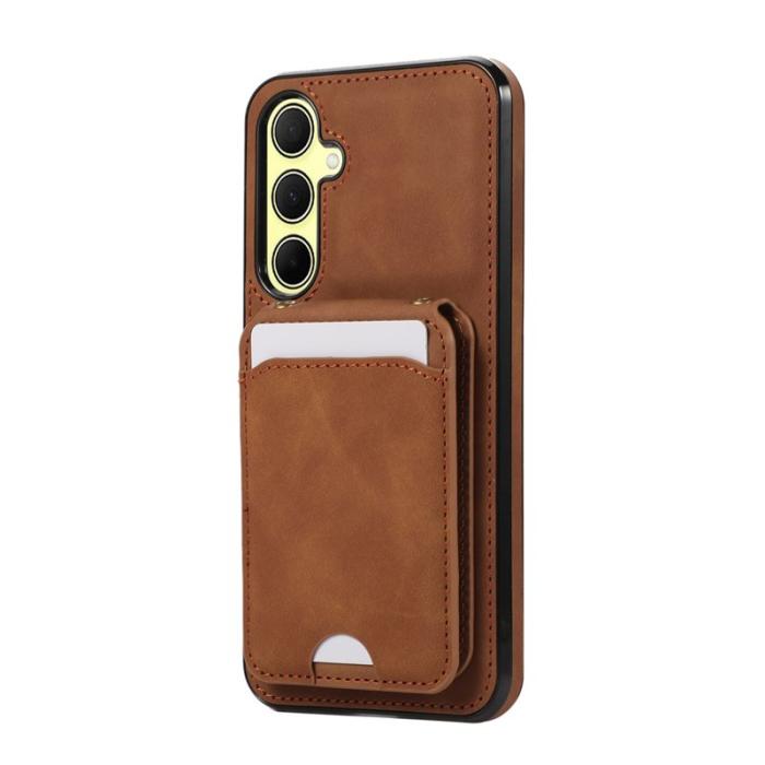OEM - Mobilfodral för Samsung Galaxy S26 Konstläder + TPU Kickstand - Brun