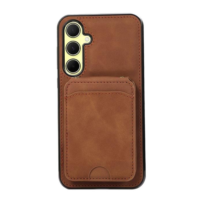 OEM - Mobilfodral för Samsung Galaxy S26 Konstläder + TPU Kickstand - Brun