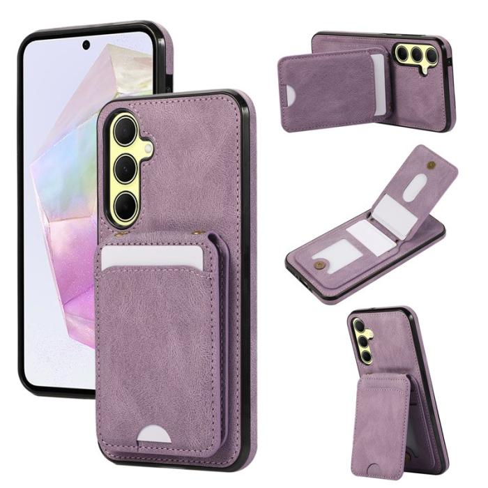 OEM - Mobilfodral för Samsung Galaxy S26 Konstläder + TPU Kickstand - Lila