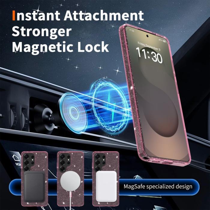 OEM - Mobilskal för Samsung Galaxy S26 Ultra Magnetiskt TPU PC - Transparent Rosa